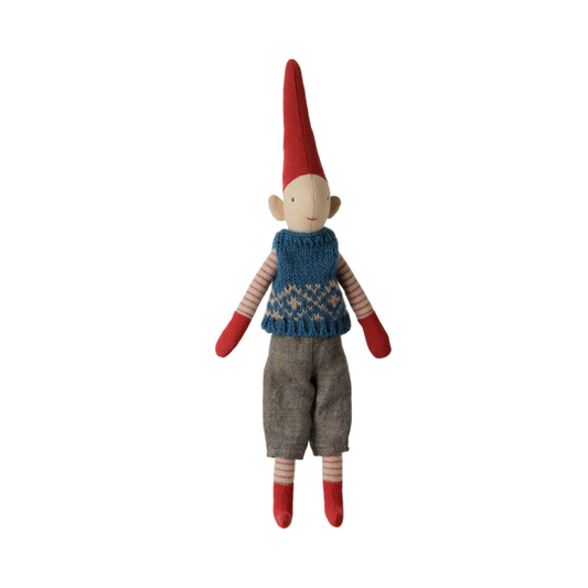 PREORDER: Pixy, Size 1, Boy (Blue Knitted Vest) (Expected: 08/15/26)