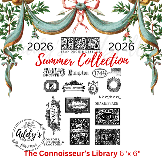 The Connoisseur's Library IOD 6"x 6" Stamp
