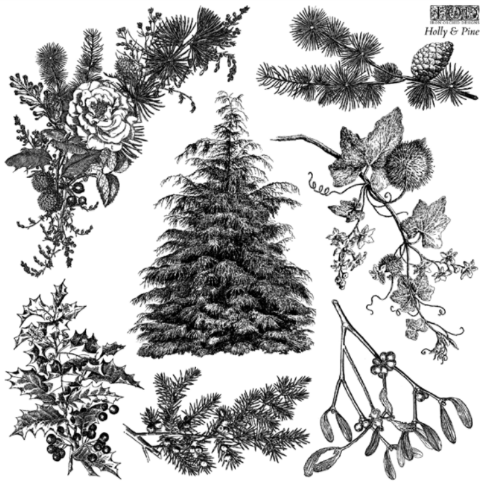 Holly & Pine Stamp