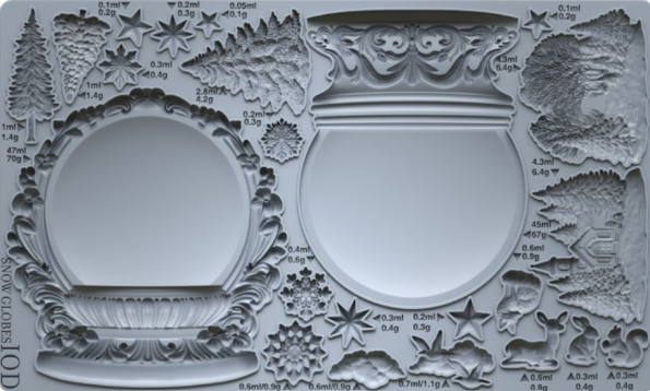 2025 Holiday Mould IOD Bundle! (set of 3).  Victoriana, Saint Nick & Snow Globes! Limited Iron Orchid Designs