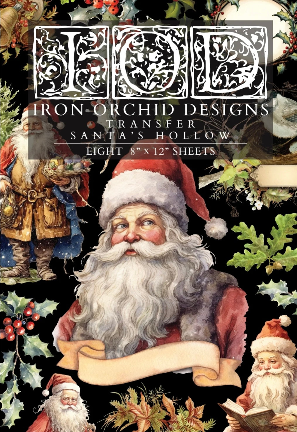 2025 Holiday Top 3 Transfer IOD Bundle! (set of 3). Christmas Joy/Santa's Hollow/Partridge Lane! 8"x12" 8 pages Limited Iron Orchid Designs