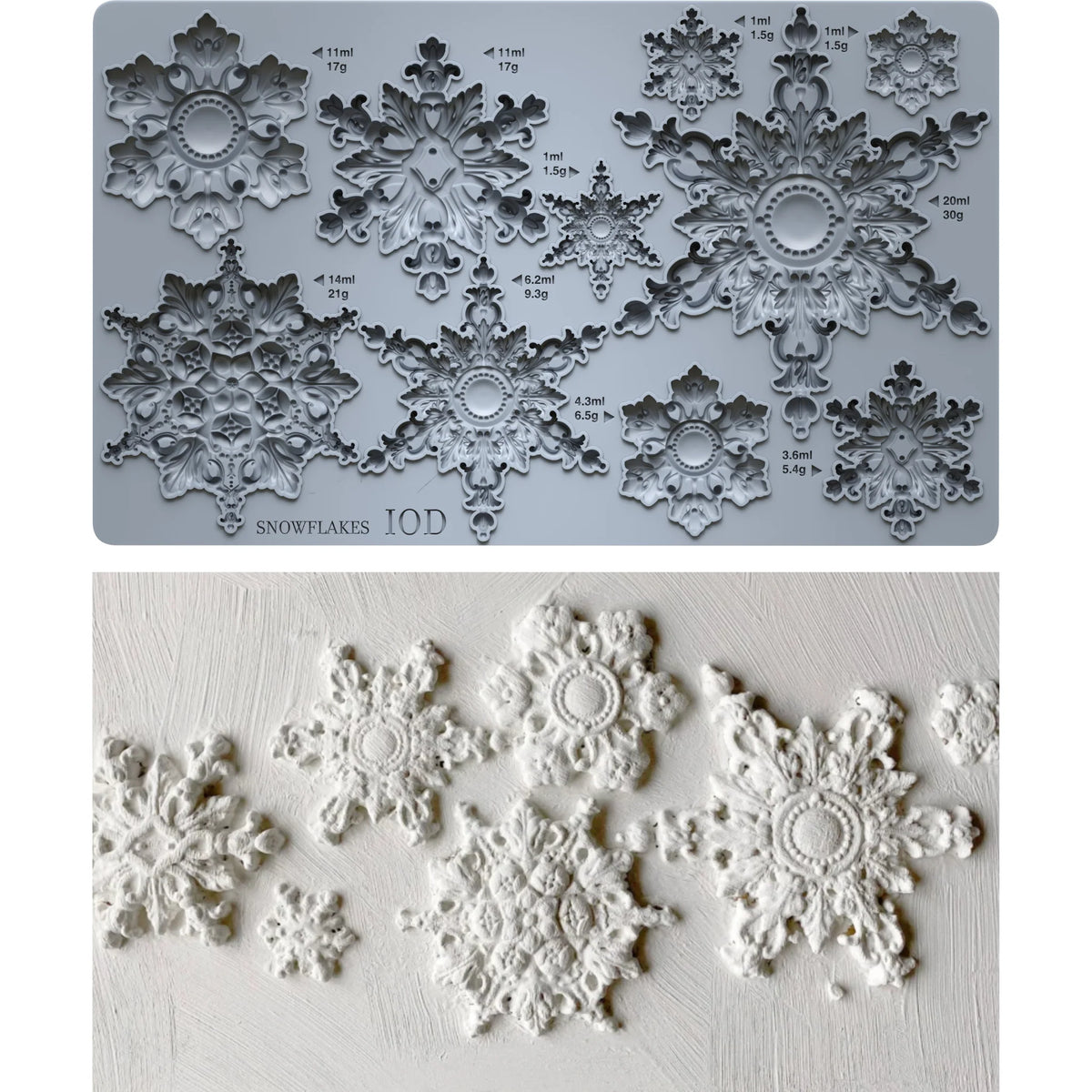 PREORDER: Snowflakes IOD 6"x 10" Mould
