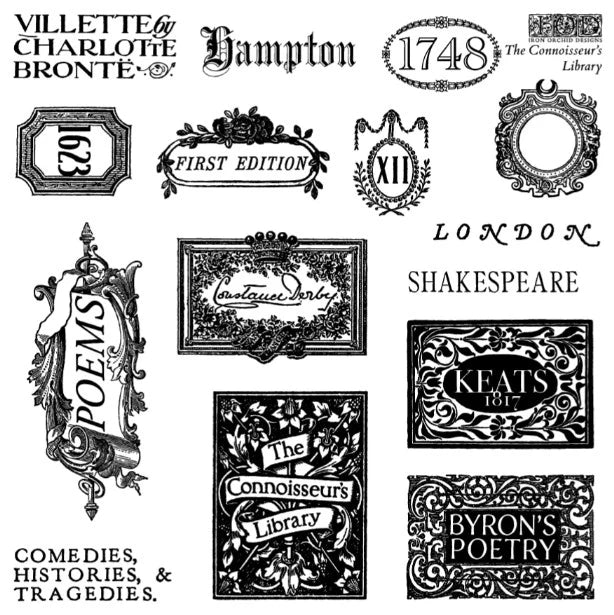 The Connoisseur's Library IOD 6"x 6" Stamp