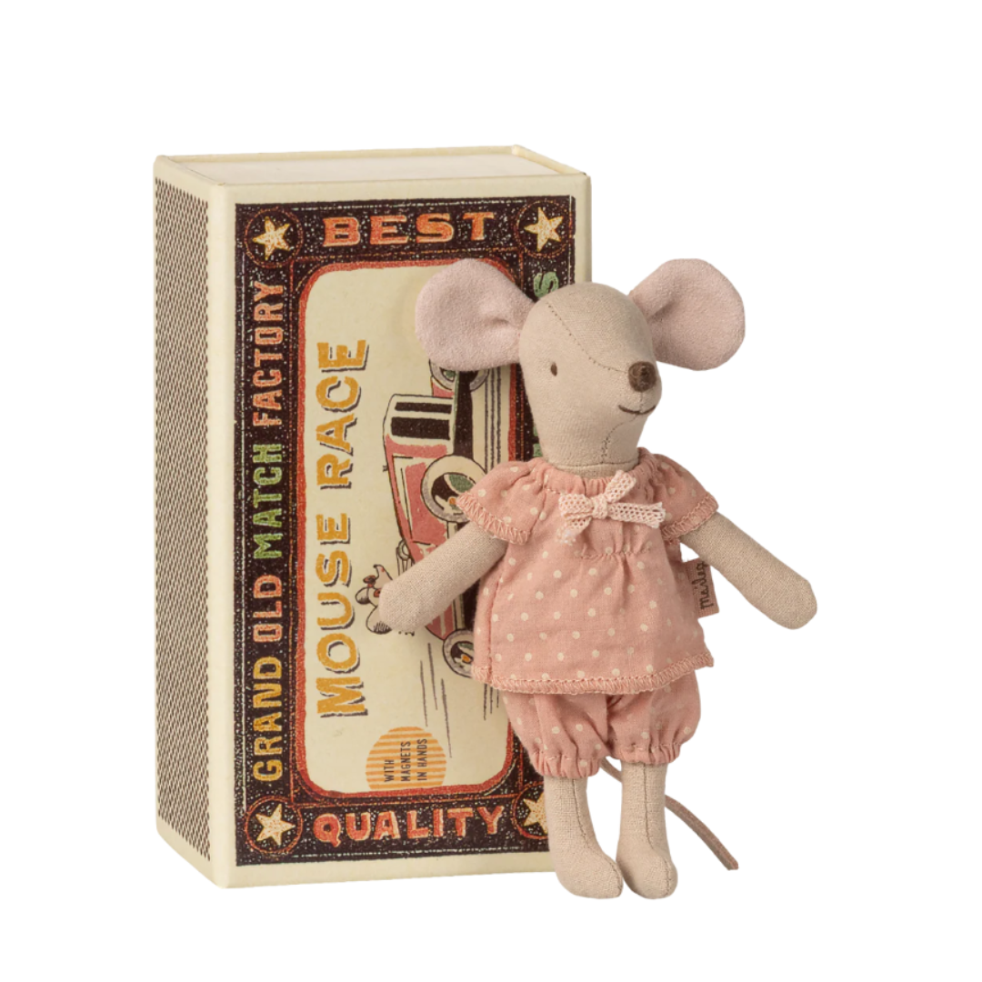 Big Sister Mouse in Matchbox (Pink)