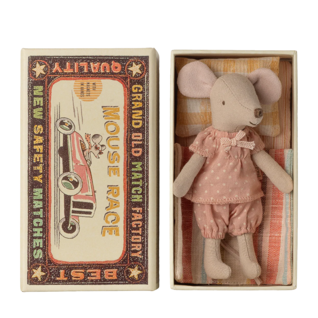 Big Sister Mouse in Matchbox (Pink)