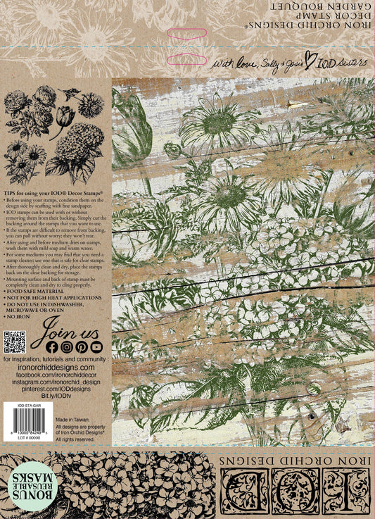 Garden Bouquet IOD 12"x 12" Stamp