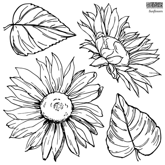 Sunflowers IOD 12"x 12" Stamp