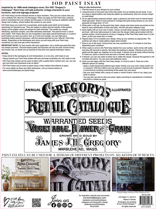 Gregory's Catalogue IOD Paint Inlay 12"x 16" Pad (Retired)