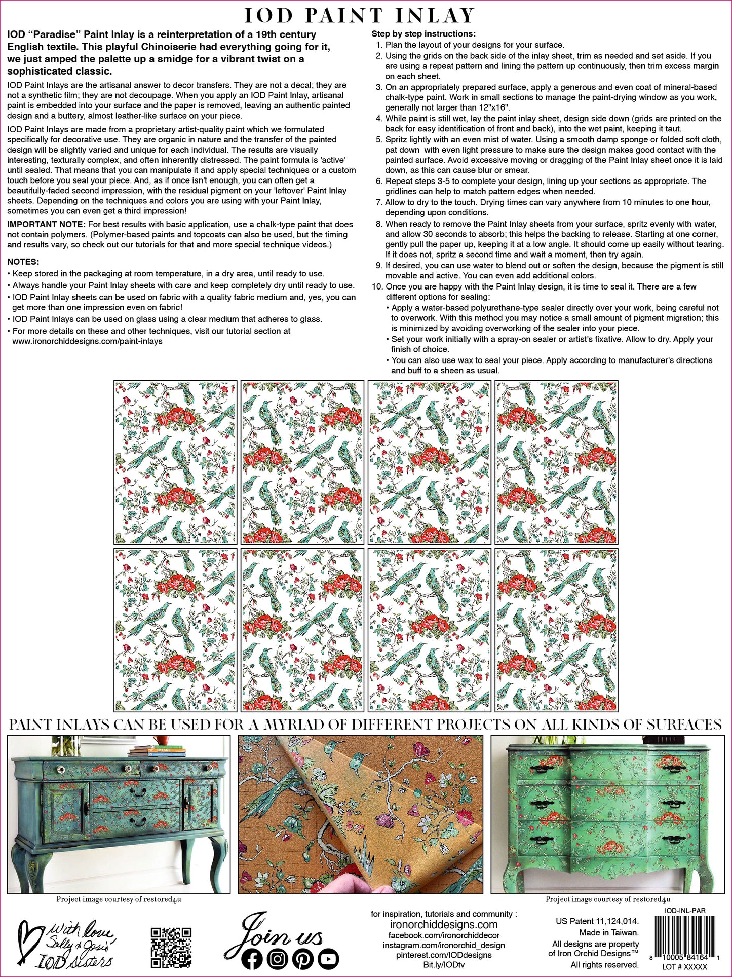 Paradise IOD Paint Inlay 12x16 Pad (Retired)