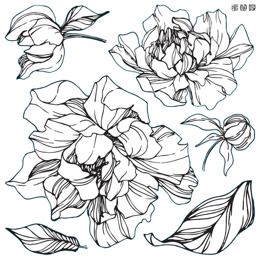 Peonies 12×12 IOD Stamp