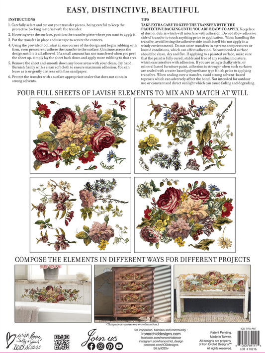 Floral Anthology IOD Transfer 12"x 16" Pad