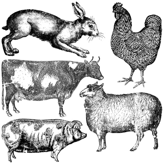 Farm Animals 12x12 IOD Decor Stamp
