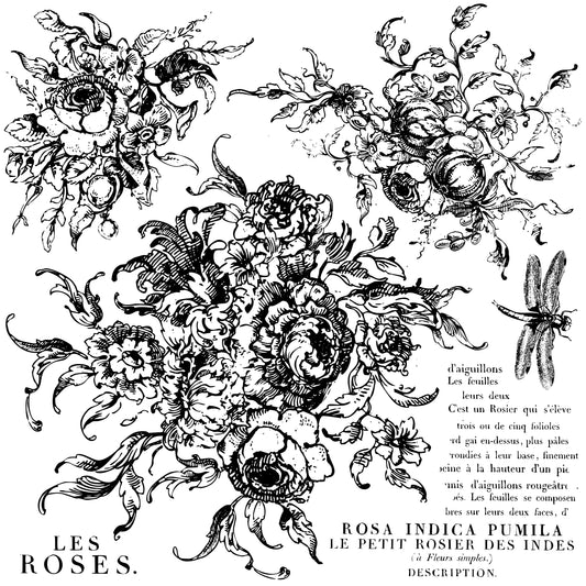 Rose Toile 12x12 Decor IOD Stamp