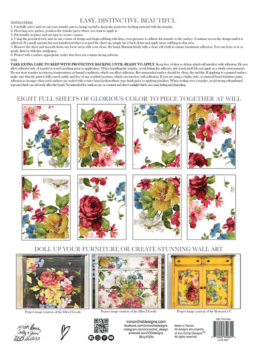 Wall Flower IOD Transfer 12"x 16" Pad